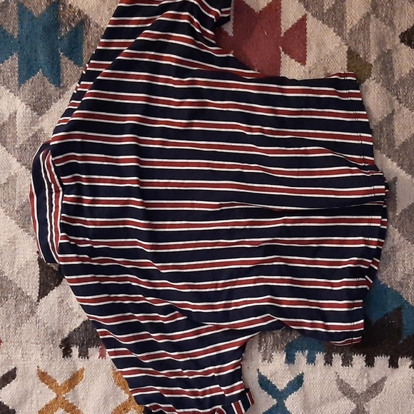 Stripped Blue and Red Button Up Shirt - Picture 2 of 3